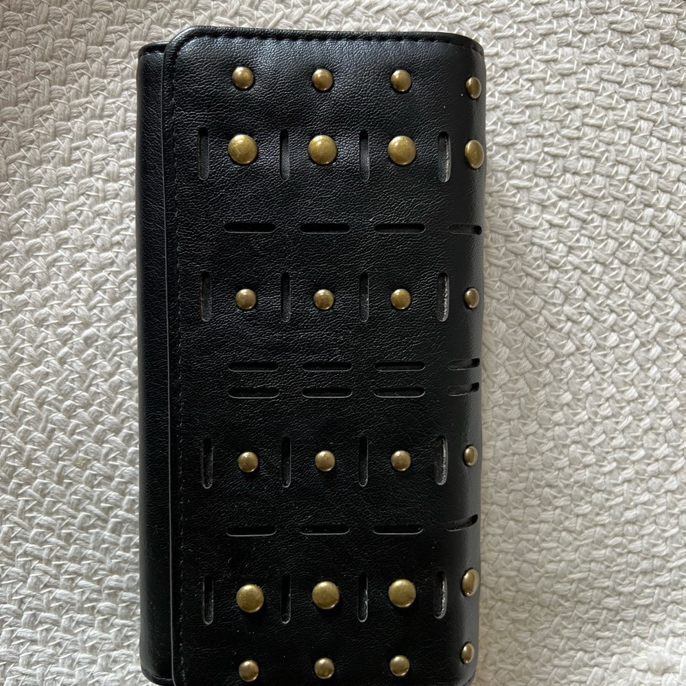 Black wallet with gold accents! Never used.